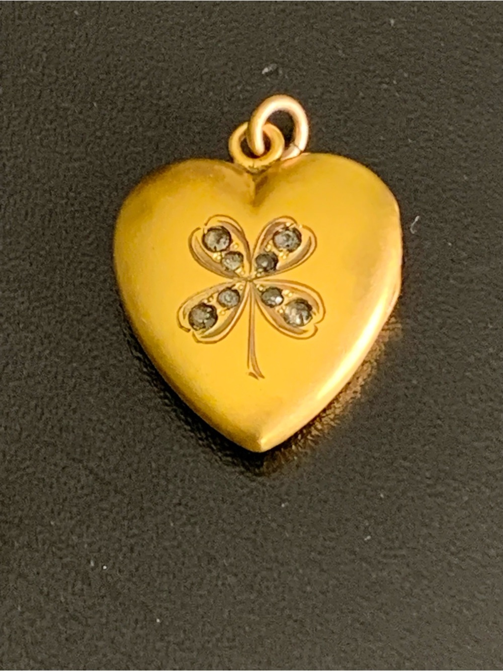 Antique Gold Filled Heart Locket Pendant S.&BL Co VERIBEST Clover Photo Keepsak